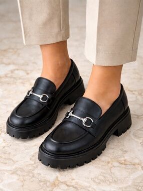 Call It Spring Cluelesss Vegan Chunky Loafers Lug Sole - As New